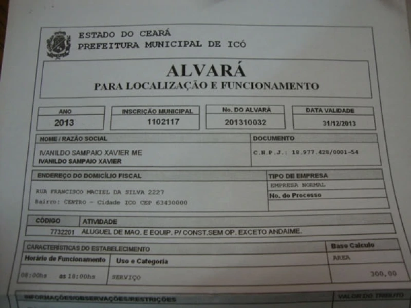 alvará para funcionamento de empresa